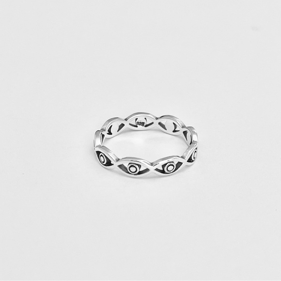 Sterling Silver Eternity All Seeing Eye Ring, Evil Eye Ring, Protection Rings - Picture 2 of 14